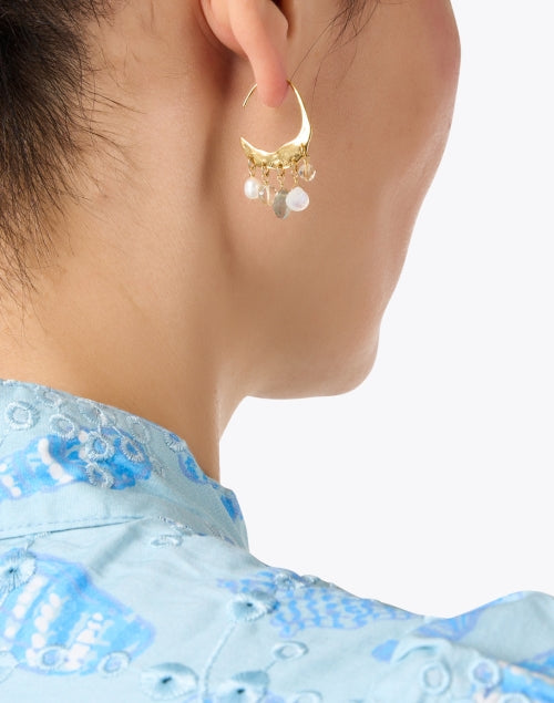 Petite Crescent Citrine Stone Earrings