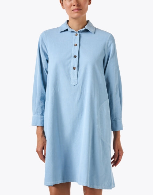 Blue Cotton Shirt Dress