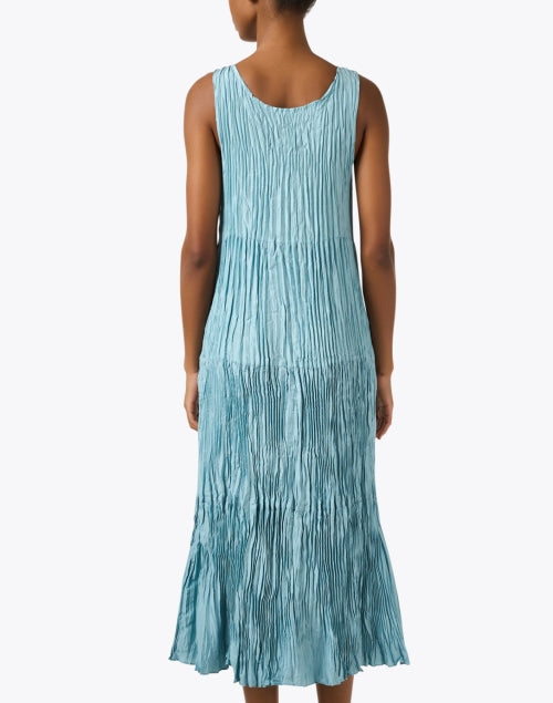 Blue Crushed Silk Dress