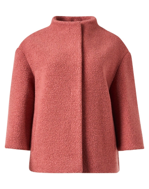 Rose Pink Boucle Wool Coat