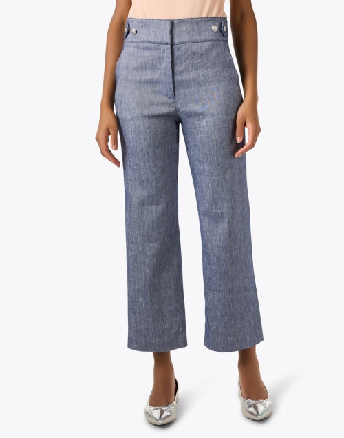 Aubrie Blue Chambray Linen Pant