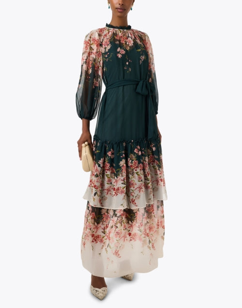Linda Floral Print Silk Chiffon Dress