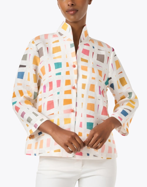 Suella Multi Print Linen Jacket