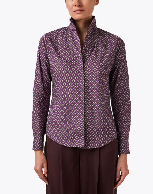 Four Seasons Multi Geo Print Cotton Blouse