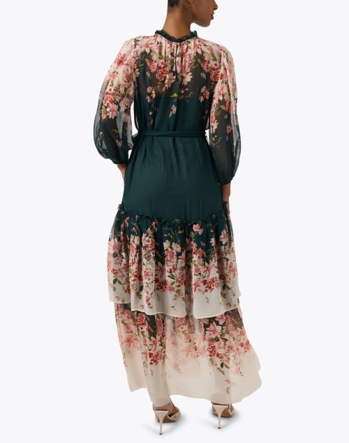 Linda Floral Print Silk Chiffon Dress