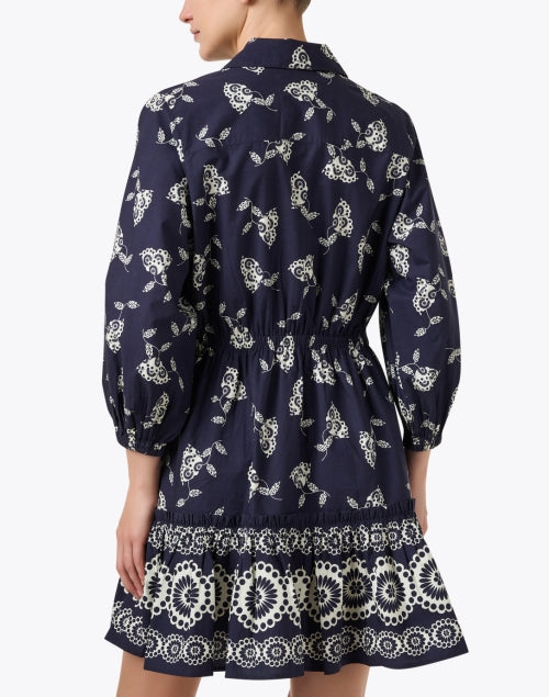 Robin Navy Floral Print Cotton Dress