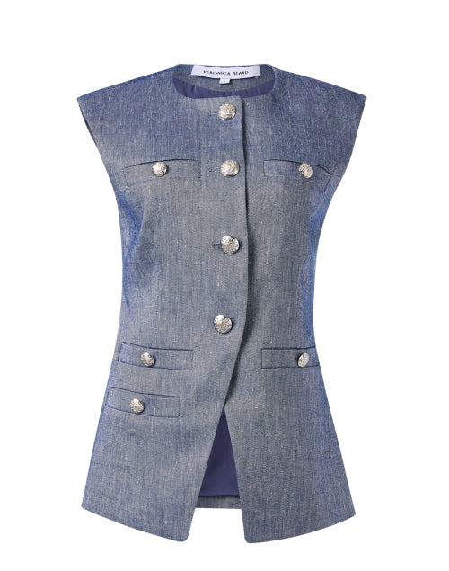 Tamara Blue Chambray Vest