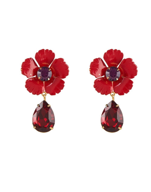 Briella Red Flower Drop Earrings