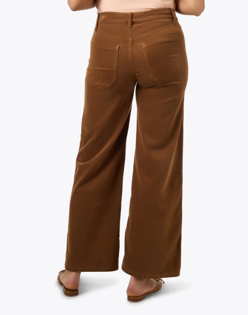 Le Slim Palazzo Maple Brown Corduroy Pant
