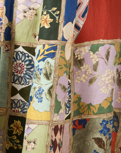 Bianca Multi Tile Print Linen Dress