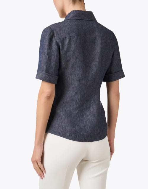 Nina Indigo Linen Shirt