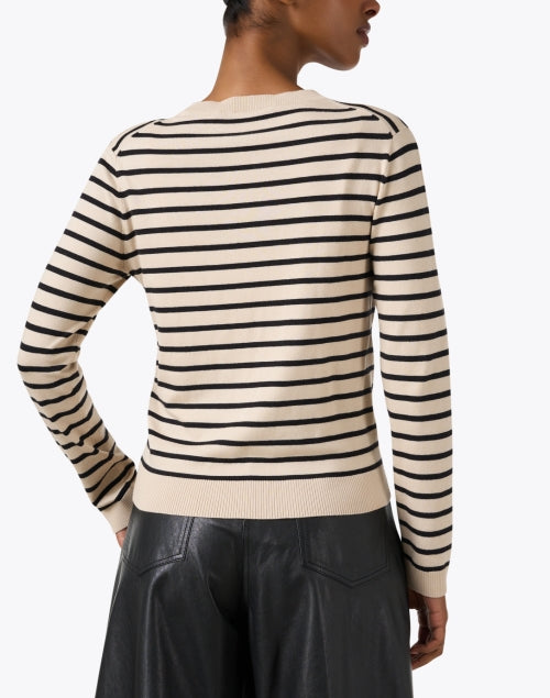 Sicilia Striped Beige Silk Wool Sweater