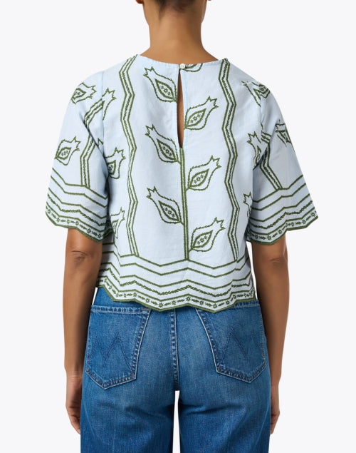 Adi Blue and Green Print Blouse