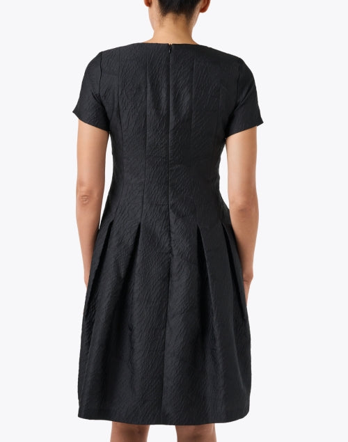 Black Jacquard Fit and Flare Dress
