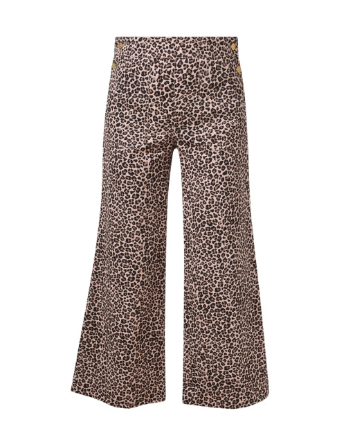 Muriel Leopard Print Wide Leg Ankle Pant