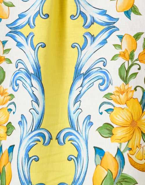 Sicily Yellow Multi Print Linen Blouse