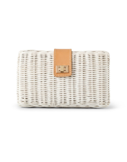 Lou White Wicker Clutch