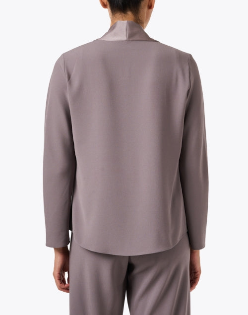 Warm Grey Techno Crepe Cardigan