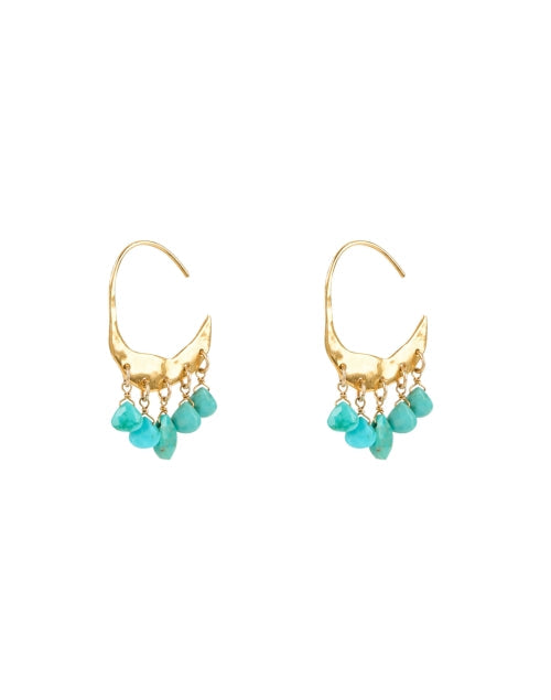 Petite Crescent Turquoise Stone Earrings