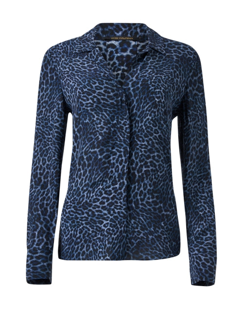 Gavin Navy Print Chiffon Blouse