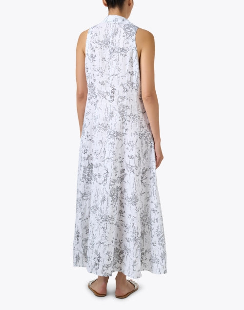 Black and White Printed Linen Dress
