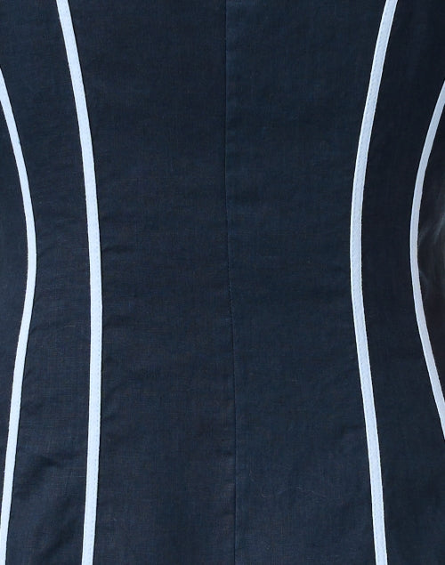 Navy Linen Shirt Dress