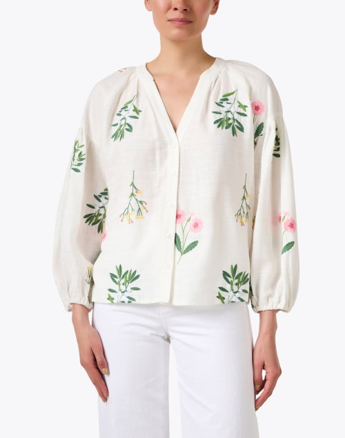 Fred White Floral Printed Top