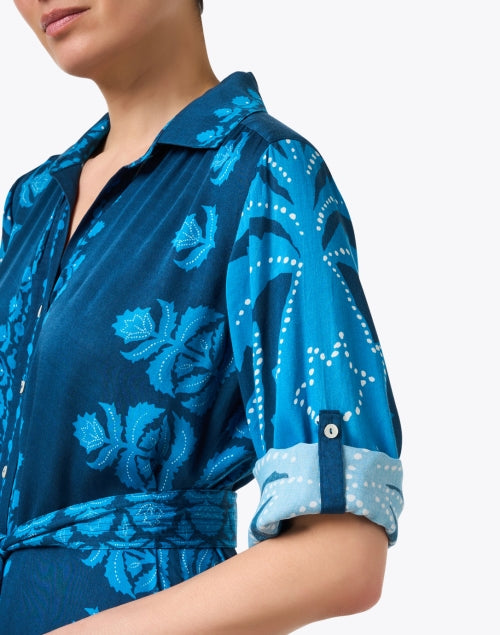 Emma Navy Print Shirt Dress