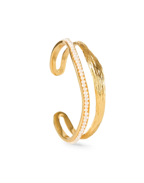 Gisele Gold and Pearl Cuff Bracelet