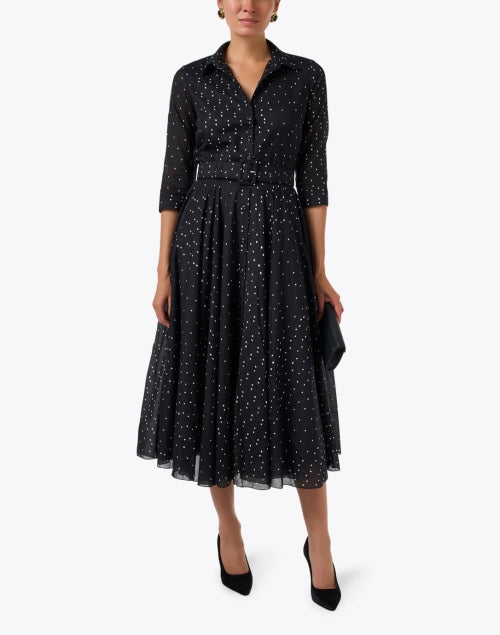 Aster Black Dot Print Dress