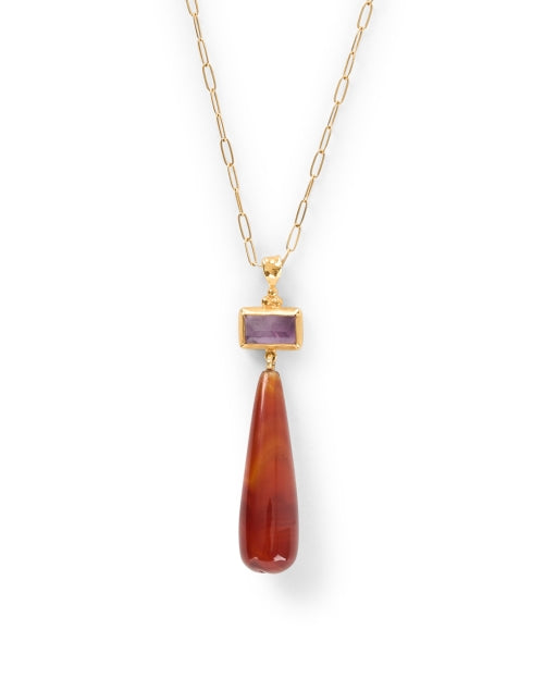 Agate and Amethyst Pendant Necklace