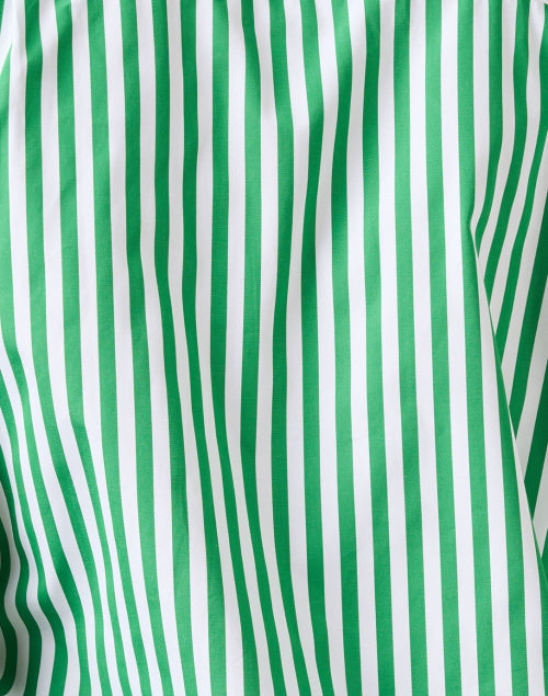 Green and White Striped Cotton Shirt
