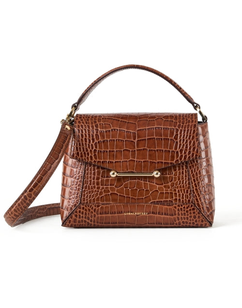 Mosaic Walnut Croc Leather Bag