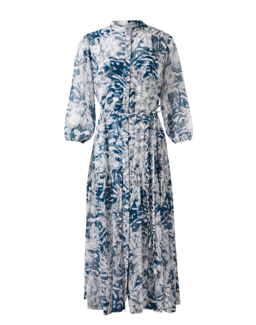 Lana Navy Floral Print Shirt Dress