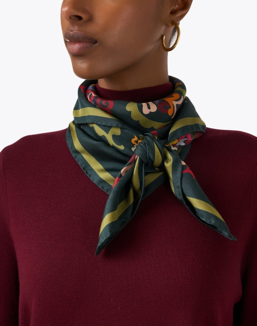 Multi Abstract Print Silk Scarf