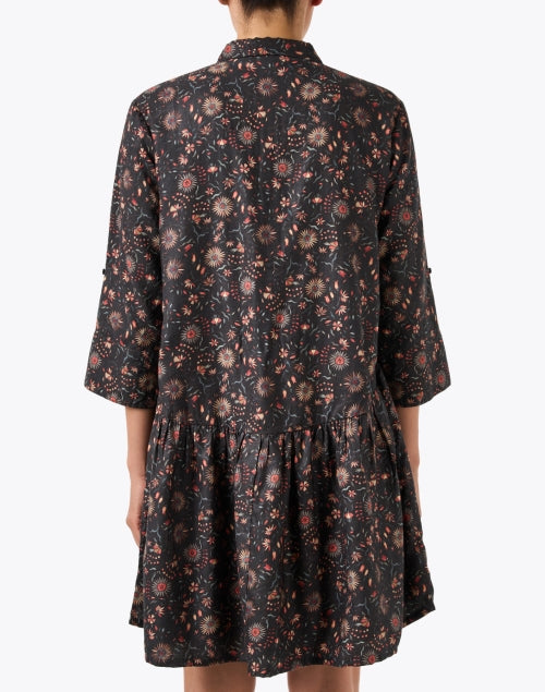 Deauville Pink Floral Print Wool Shirt Dress