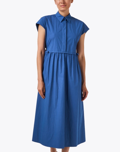 Blue Cotton Shirt Dress