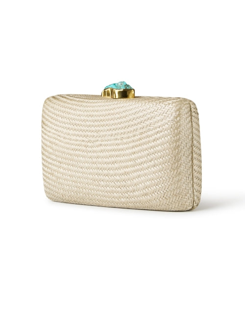 Jen Silver Straw Clutch