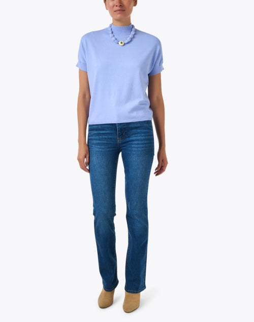 Iris Blue Short Sleeve Sweater