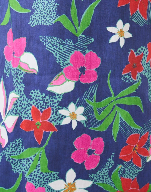 Navy Floral Shirt Dress