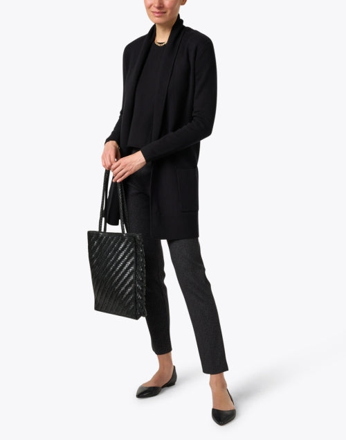 Black Cotton Cashmere Travel Coat