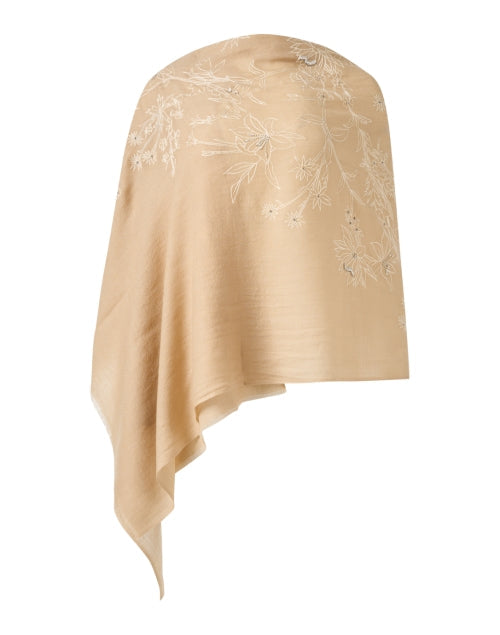 Gold Embroidered Merino Wool Scarf