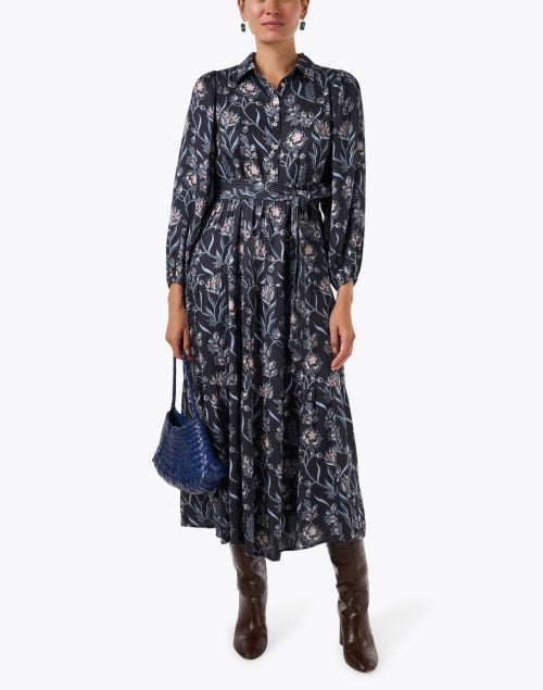 Emery Navy Print Shirt Dress