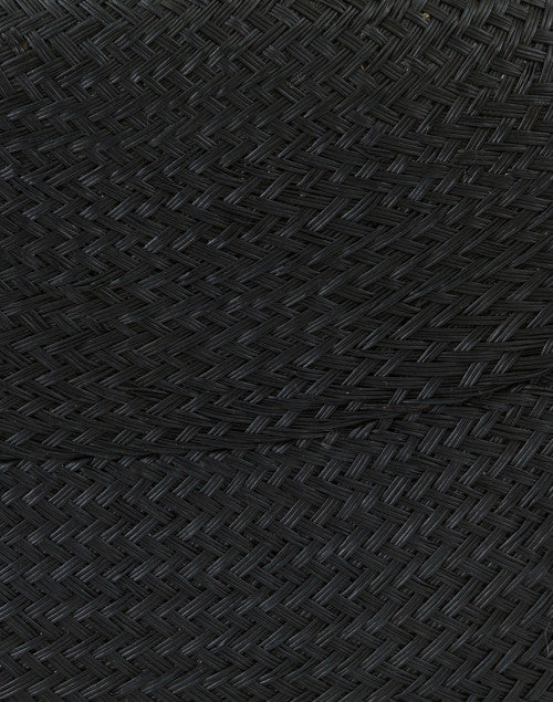 Olive Black Buntal Minaudiere with Sand Camelia