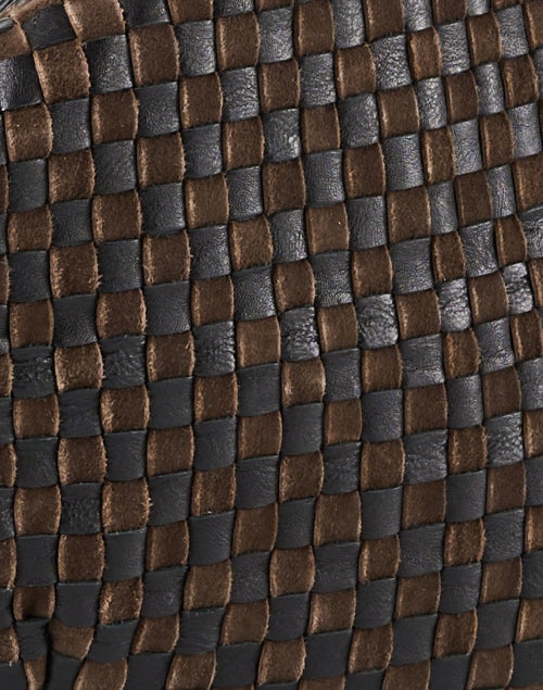 Moyen Black and Brown Woven Messenger Bag