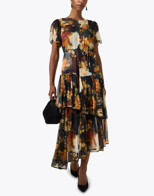 Mallories Multi Print Chiffon Dress