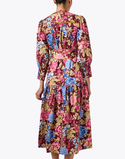 Layla Multi Floral Print Cotton Shirt Dress