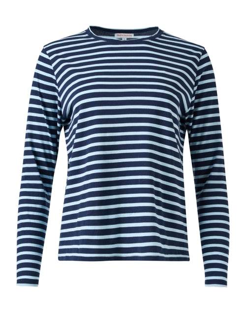 Blue and Navy Striped Cotton Top