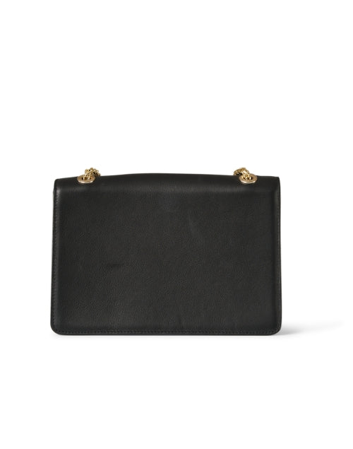 East/West Black Leather Crossbody Bag