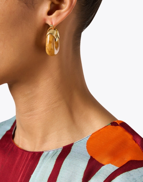 Mocha Brown Organic Hoop Earrings